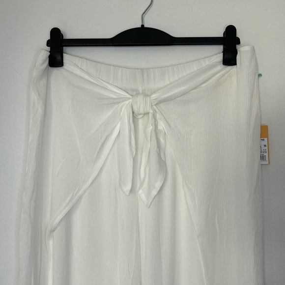 NEW Kona Sol Swim Tie Front Cover Up Pants Side Split White Size XL - Picture 2 of 16
